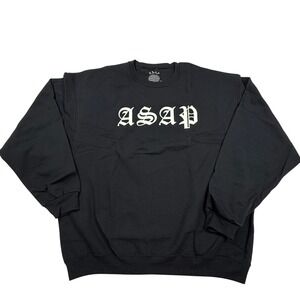 ASAP Worldwide Black Crewneck Sweatshirt Old English Graphic Mens XXL